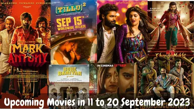 Upcoming Movies in 11 to 20 September 2023, Upcoming South Movies, Upcoming Hindi/bollywood Movies, Web Series और Upcoming Hollywood Movies